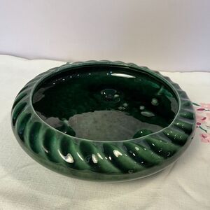 Hull Pottery Planter F46 forest green glossy glaze vintage 50's planter